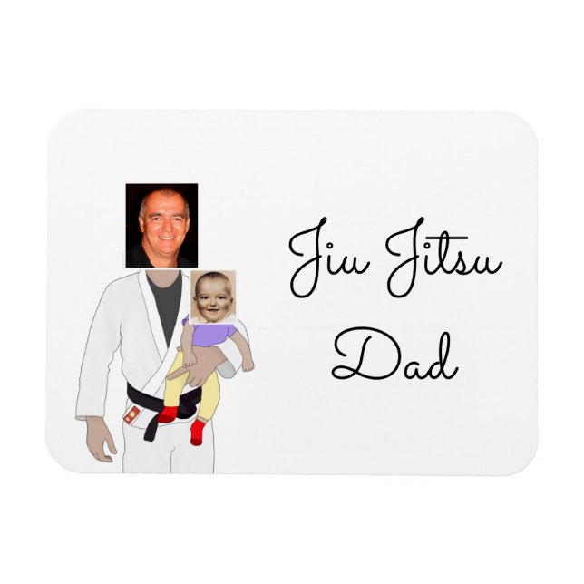 Jiu Jitsu Pappa Anpassningsbar Foton och handskriv Magnet (Horisontell)