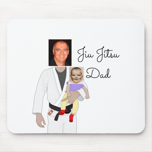 Jiu Jitsu Pappa Anpassningsbar Foton och handskriv Musmatta (Framsidan)