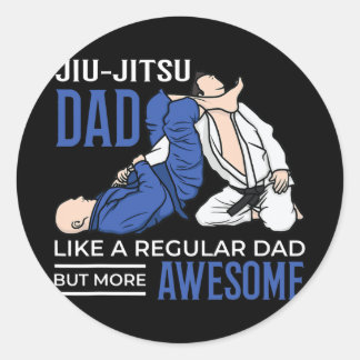 Jiu Jitsu Pappa Fantastisk Coola Combat BJJ MMA pa Runt Klistermärke