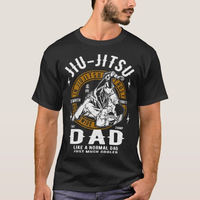 Jiu Jitsu Pappa Fighter För MMA Pappor T Shirt (Framsida)