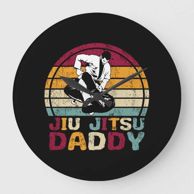 Jiu Jitsu pappa Pappa Martial Arts Retro Stor Klocka (Framsida)