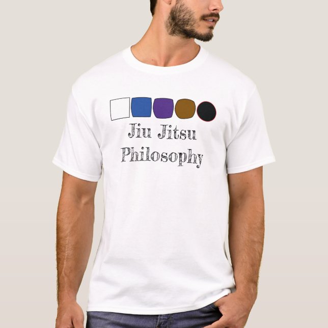 Jiu Jitsu Philosophy från White till Black Bälte T Shirt (Framsida)