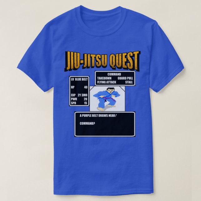Jiu Jitsu Quest BJJ MMA Retro gaming T Shirt (Design framsida)