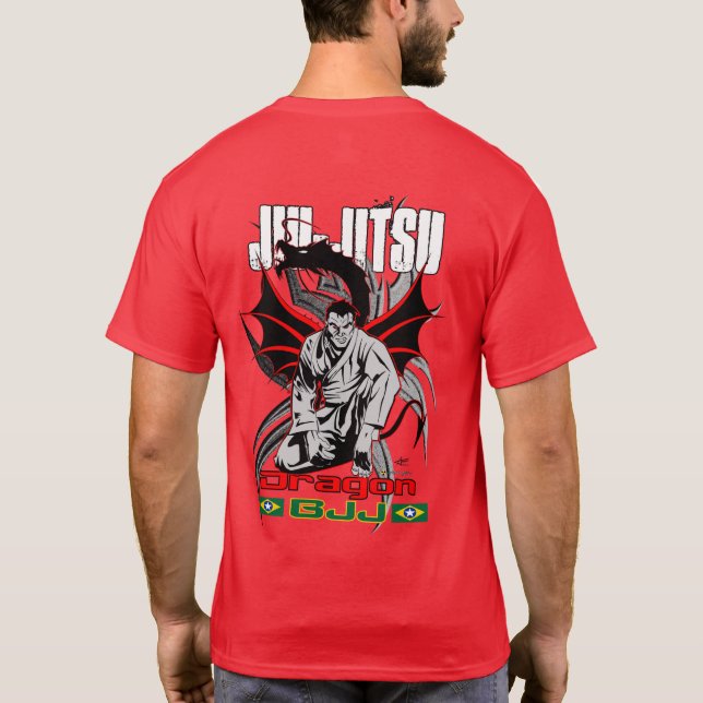 Jiu-Jitsu röd drake T-shirt (Baksida)