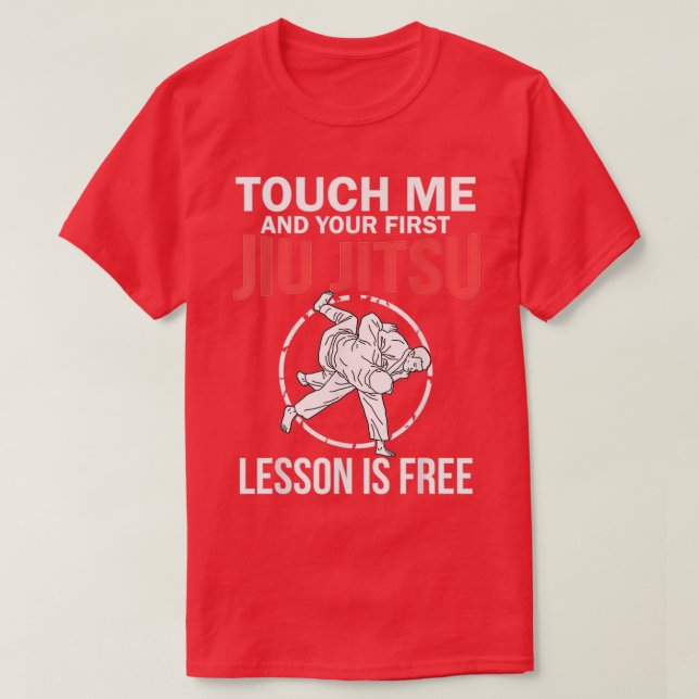 Jiu Jitsu s Funny Touch Me Manar Brazilian Jujitsu T Shirt (Design framsida)