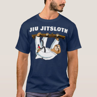 Jiu Jitsu Shirt Sloth Funny Black Bälte Martial T