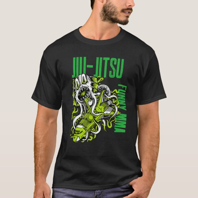 Jiu Jitsu Space Monster, Rocket Frakt, Grapple, Mm T Shirt (Framsida)