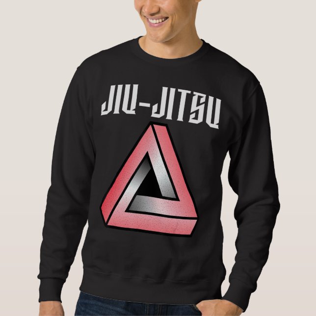 Jiu Jitsu Spray Paint Gracie Triangle Mma Muay T Lång Ärmad Tröja (Framsida)