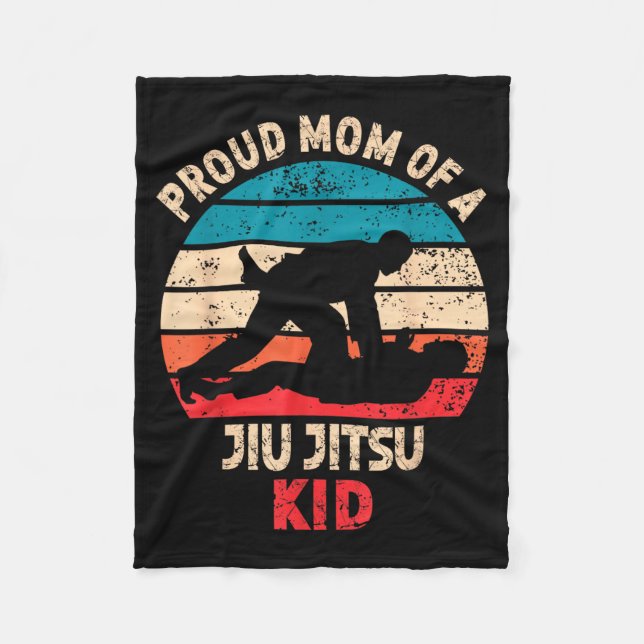 Jiu Jitsu Stolt Mamma Kampsport BJJ Barn Fleecefilt (Framsidan)