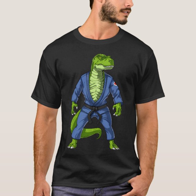 Jiu-Jitsu T-Rex Dinosaurie T Shirt (Framsida)