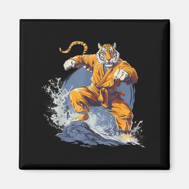 Jiu-Jitsu Tiger Kickboxning Kung Fu Taekwondo Magnet (Framsidan)