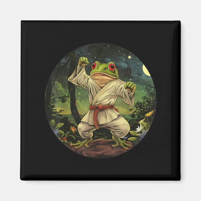 Jiu-Jitsu Toad Kickboxing Skog Taekwondo Groda Magnet (Framsidan)