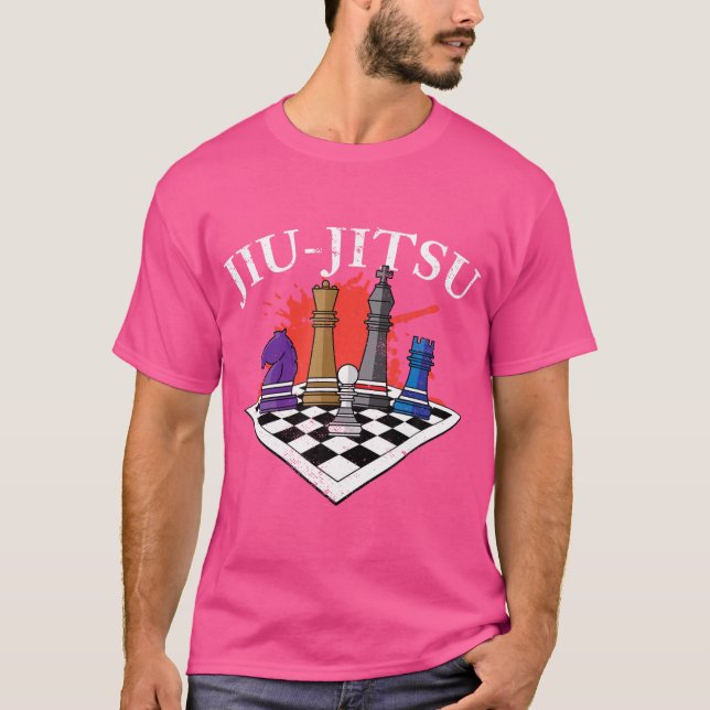 Jiu Jitsu Training Bjj Chess T Shirt (Framsida)