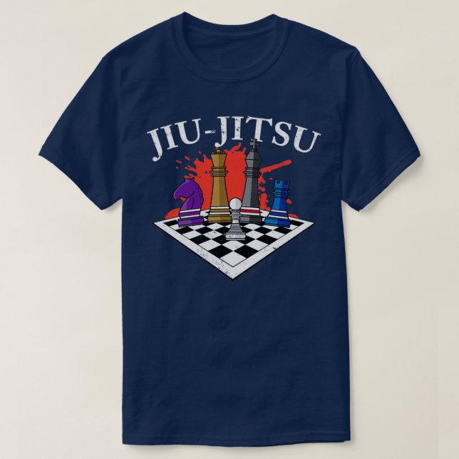 Jiu Jitsu Training Gift för BJJ Chess 1 T Shirt (Design framsida)