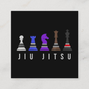 jiu jitsu träning, presentbjj med text. fyrkantigt visitkort