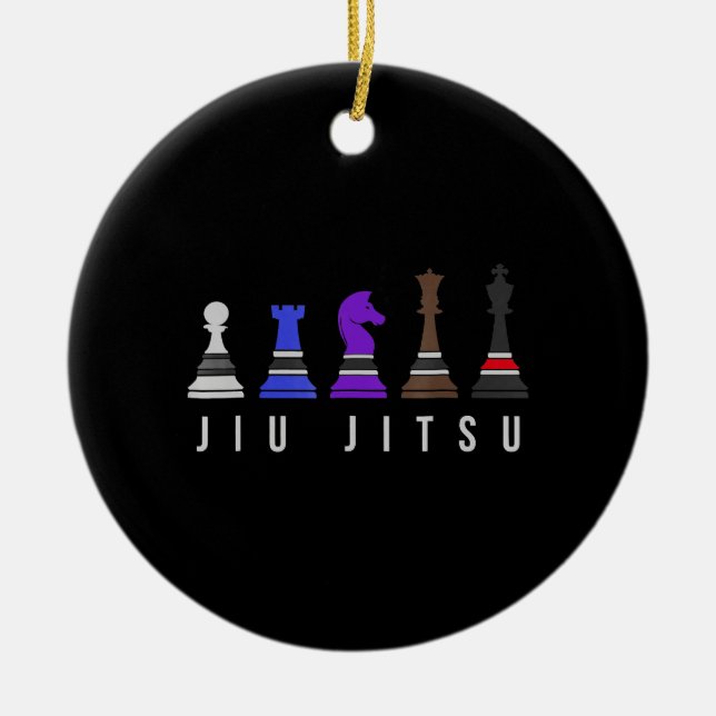 jiu jitsu    träning, presentbjj med text. julgransprydnad keramik (Framsidan)