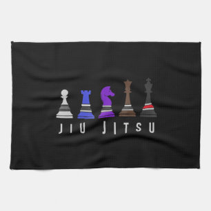 jiu jitsu träning, presentbjj med text. kökshandduk
