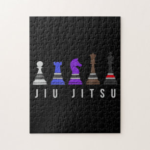 jiu jitsu träning, presentbjj med text. pussel