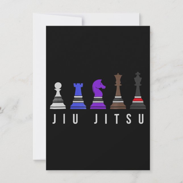 jiu jitsu träning schack, gåva bjj med text. inbjudningar (Framsida)