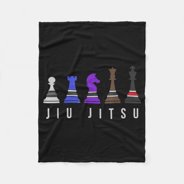 jiu jitsu träningschack, presentbjj med text. fleecefilt (Framsidan)