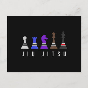 jiu jitsu träningschack, presentbjj med text. helg vykort