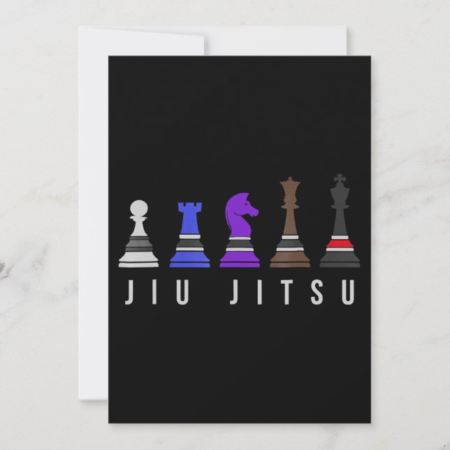 jiu jitsu träningschack, presentbjj med text. inbjudningar (Framsida)