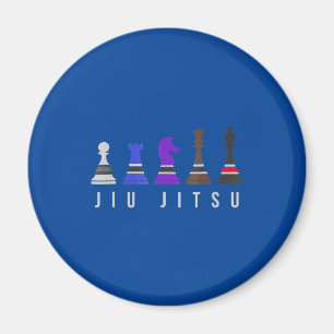 jiu jitsu träningschack, presentbjj med text. magnet