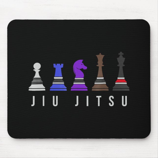 jiu jitsu träningschack, presentbjj med text. musmatta (Framsidan)