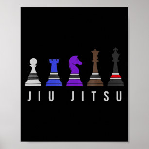 jiu jitsu träningschack, presentbjj med text. poster