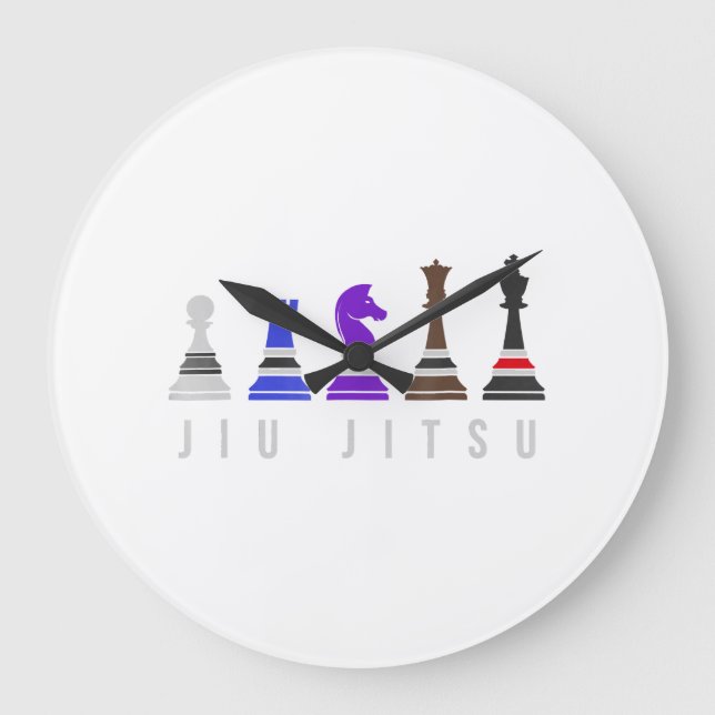 jiu jitsu träningschack, presentbjj med text. stor klocka (Framsida)