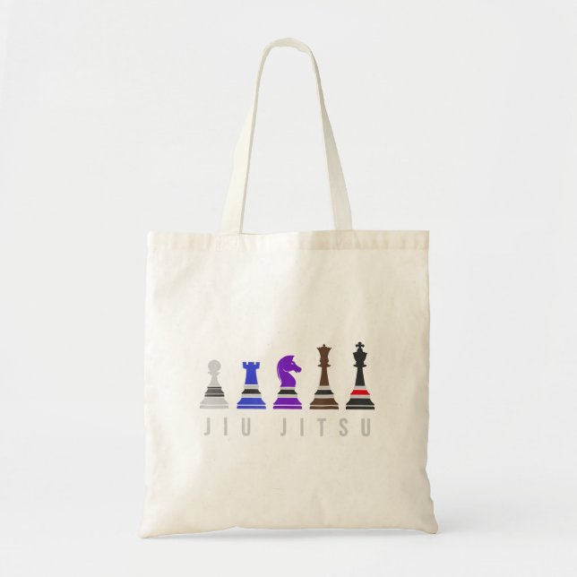 jiu jitsu träningschack, presentbjj med text. tygkasse (Framsidan)