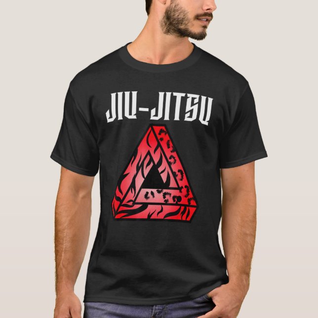 Jiu Jitsu Tribal Gracie Triangle Bjj Grapple mm T Shirt (Framsida)