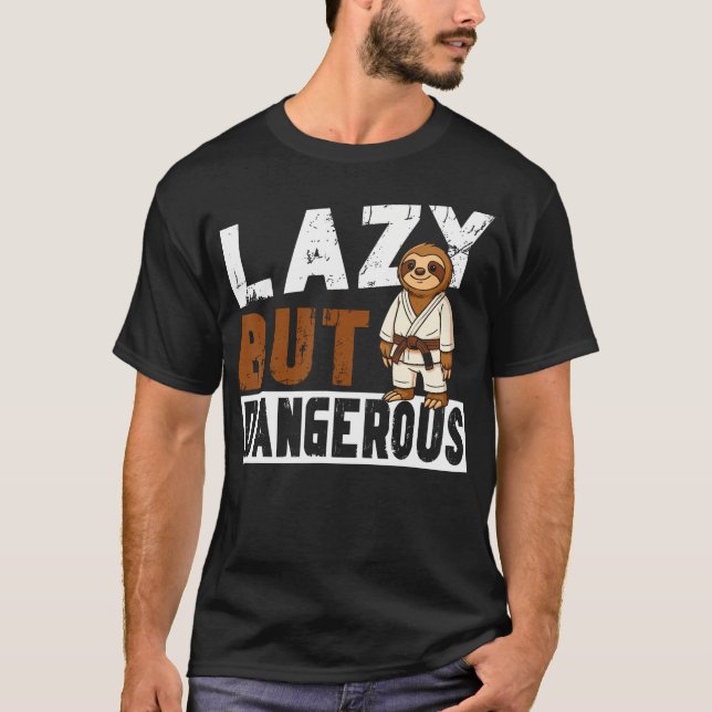 Jiu Jitsu Trög Lat Men T Shirt (Framsida)