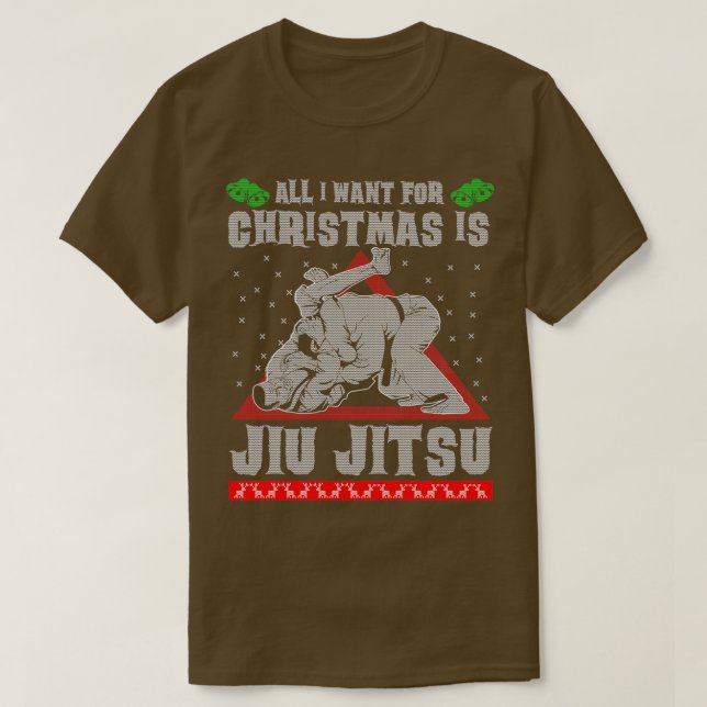 Jiu Jitsu Ugly Christmas Sweater T Shirt (Design framsida)