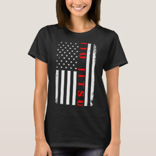 Jiu Jitsu USA Flagga Kampsport Träningsdesign T Shirt