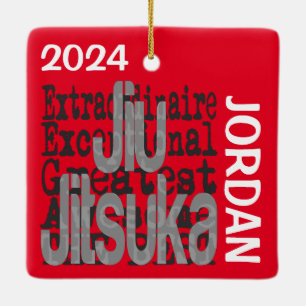Jiu Jitsuka Extraordinaire ANPASSNINGSBAR Julgransprydnad Keramik