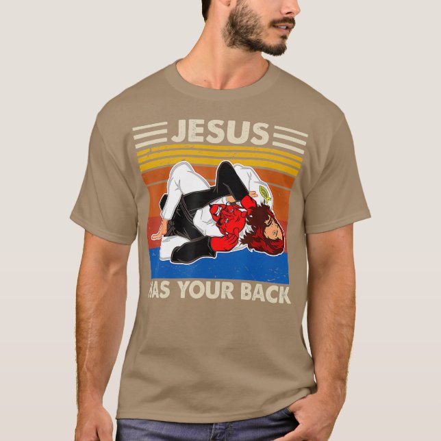 Jiu Jitsu's Jesus har din baksida i Brasilien T Shirt (Framsida)