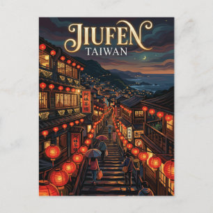Jiufen gamla gata Taiwan Vykort