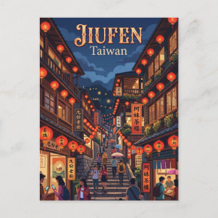 Jiufen Old Street Taiwan Vykort