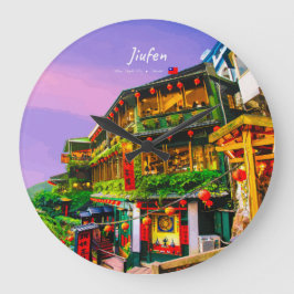 Jiufen, Taiwan - Gammalt Teahus Stor Klocka