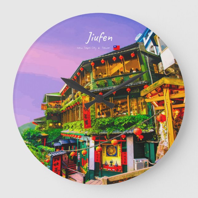 Jiufen, Taiwan - Gammalt Teahus Stor Klocka (Framsida)