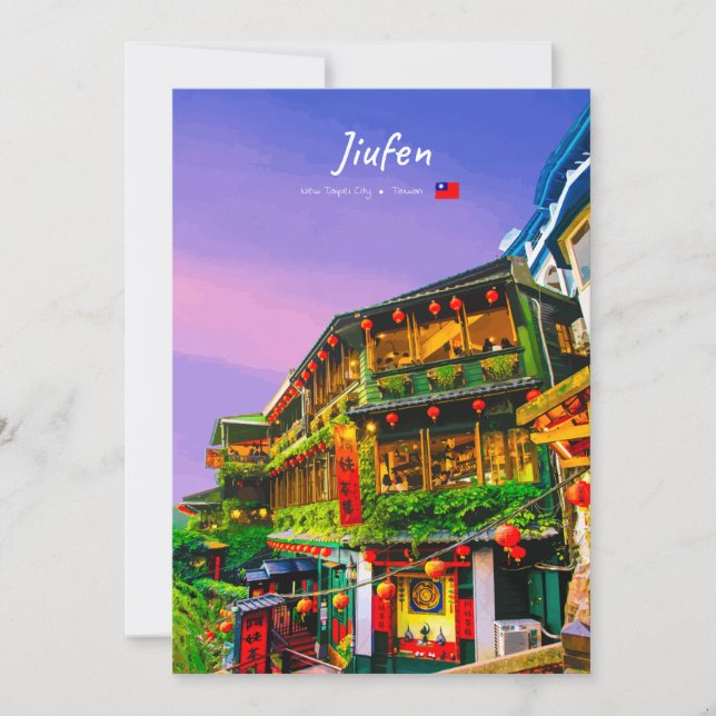 Jiufen, Taiwan - Gammalt Tehuset Inbjudningar (Framsida)