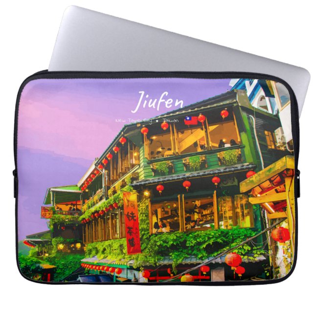 Jiufen, Taiwan - Gammalt Tehuset Laptop Fodral (Framsidan)