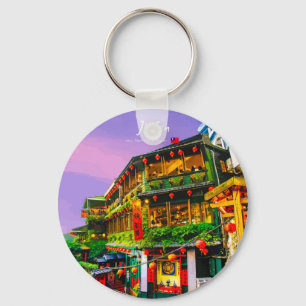 Jiufen, Taiwan - Gammalt Tehuset Nyckelring