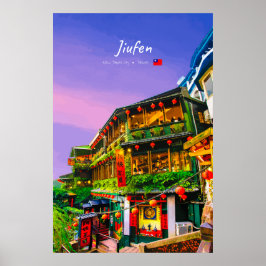 Jiufen, Taiwan - Gammalt Tehuset Poster