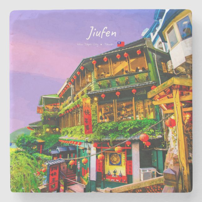 Jiufen, Taiwan - Gammalt Tehuset Stenunderlägg (Framsidan)