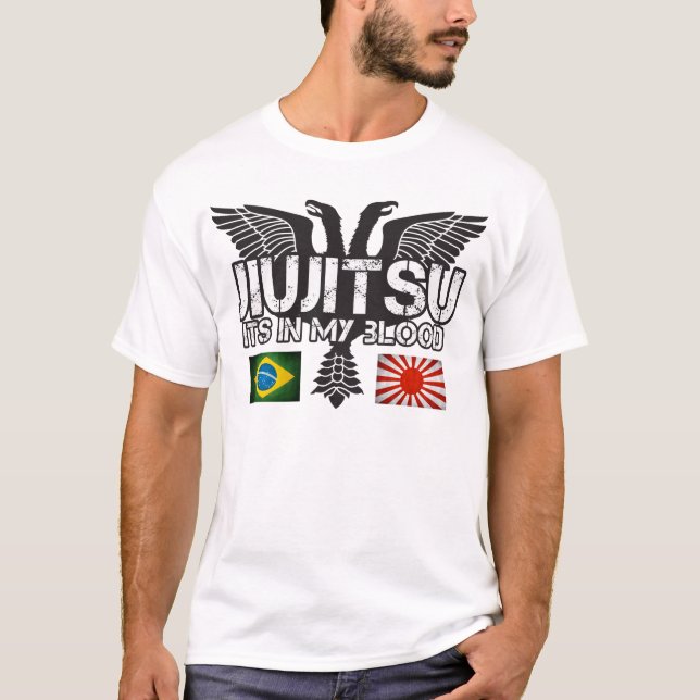 JiuJitsu Brasilien - Japan skjorta T-shirt (Framsida)