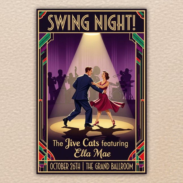 Jive Cats Swing Night Vintage affisch (Skapare uppladdad)
