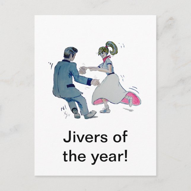 Jive Roligt, svänga rock and roll! Vykort (Framsida)