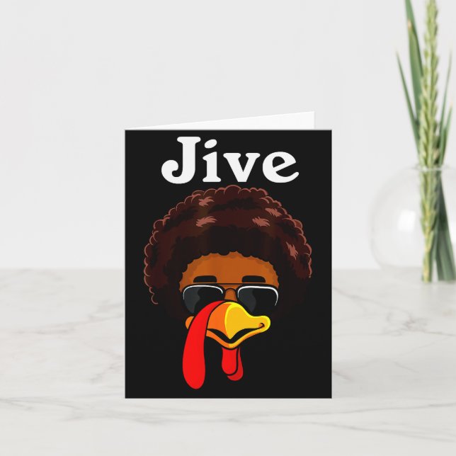 Jive Thanksgiving kalkon dag rolig familjekostym  Kort (Framsida)